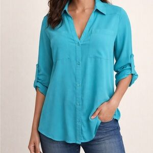 Express Teal Button-Down Shirt